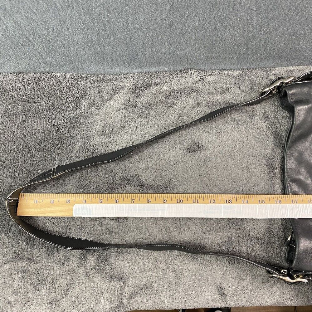 COACH Black Leather Soho Slim Duffle Crossbody Messenger Tote Bag #1414 Y2K Vtg - Picture 12 of 15